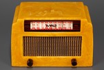 DeWald A-502 &rsquo;Step-Top&rsquo; Catalin Radio in Swirled Sand + Brown